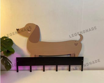 Custom Dachshund Dog Metal Key Holder, Personalized Dog Wall Hanging Rack, Dachshund Lover Gift, Pet Memorial Sign Entryway Decor