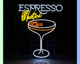 Espresso Martini Neon Sign, Cocktails Led Sign, Drinking Cocktail Led Light, Martini Neon Light, Cocktails Bar Signboard, Pub Club Decor