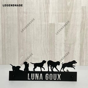 Plaque signalétique de bureau en métal personnalisée pour maman labrador, cadeau personnalisé pour amoureux des chiens, décoration de bureau pour propriétaire d'animal de compagnie, nom de chien personnalisé