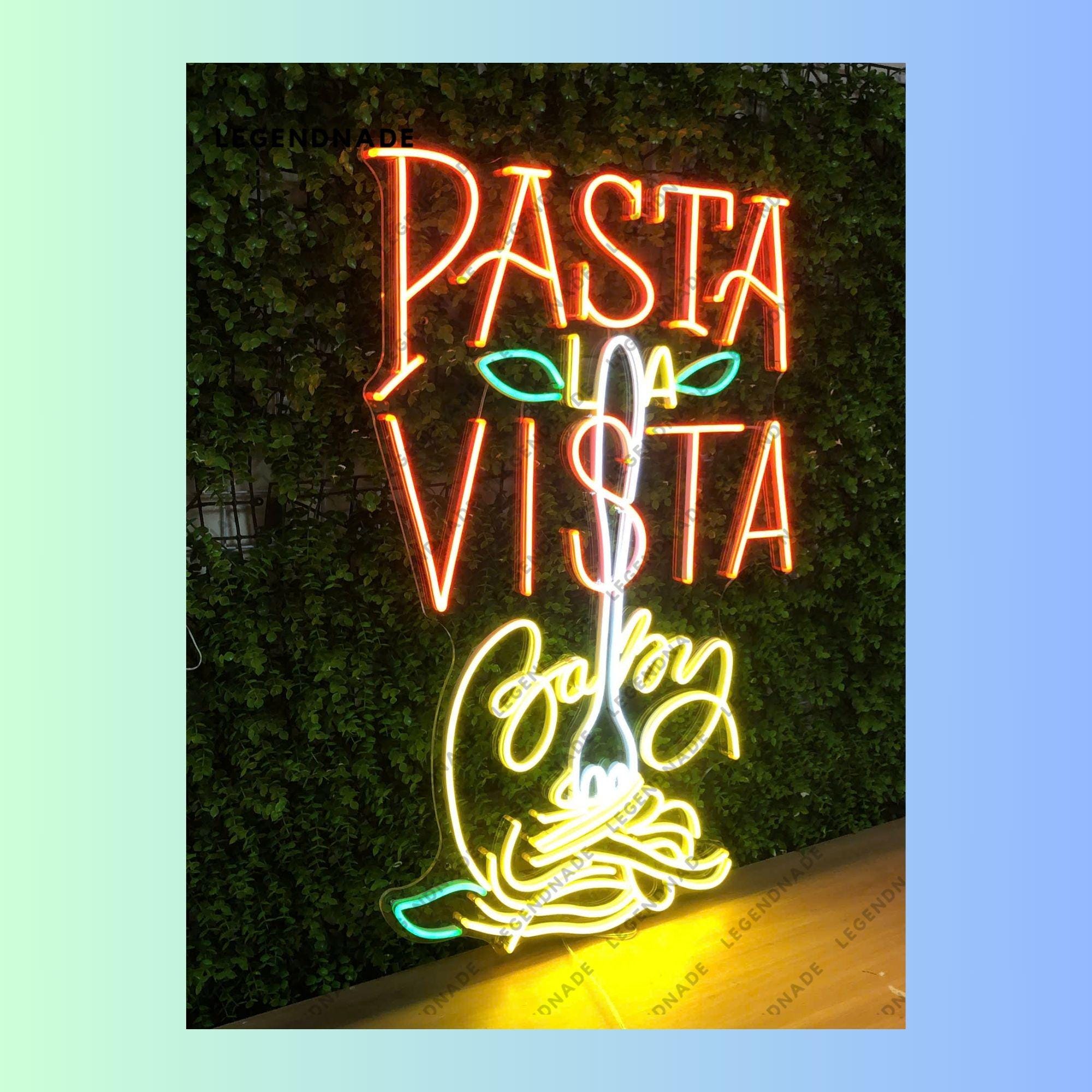Pasta La Vista Baby Neon Sign Spaghetti Led Sign, Italian Cuisine