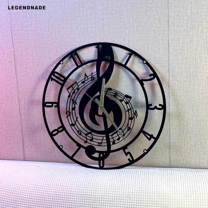 Clock Music Notes Metal - Etsy