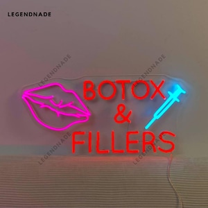 Botox And Filters Neon Sign, Botox Filler Led Sign, Botox Spa Led Light, Beauty Clinic Neon Light For Spa Wall Art, Botox Home Wall Decor