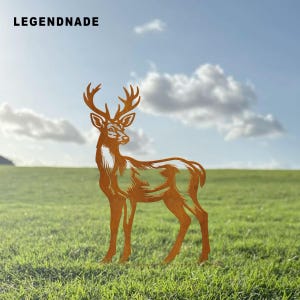 Deer Garden Stake, Rusty Metal Deer Yard Art, Rustic Wildlife Outdoor Decor for Garden, Rustic Deer Garden Stakes, Deer Memorial Gift