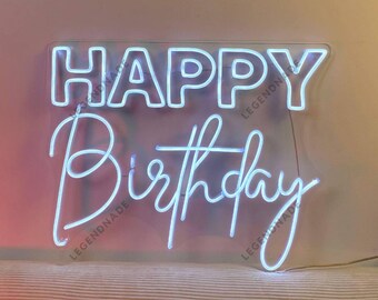 Happy Birthday Neon Sign, Custom Birthday Led Sign, Birthday Led Light, Birthday Party Neon Light, Bedroom Wall Art Light, Home Wall Decor