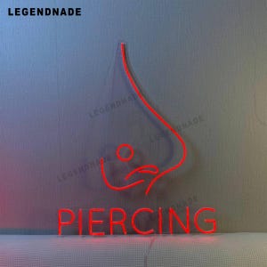 Custom Piercing Neon Sign, Nose Piercing LED Light, Body Art Studio Decor, Tattoo Shop Neon Light, Salon Wall Art Gift