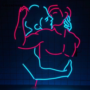 Gay Couple LED Neon Sign, Romantic Pride Wall Light for Bedrooms, Bars, and Lounges, Love Decor Gift for LGBTQ, Couples