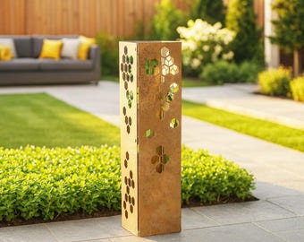 Rustic Beehive Metal Garden Column Landscape Design Yard Decor, Beehive Garden Art, Custom Garden Furniture, Well Cover