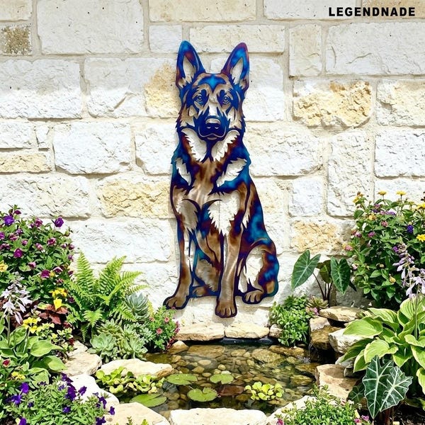 Deutscher Schäferhund Blechschild, Wachhund Pinguin Geschenk, Wachhund Dekoration