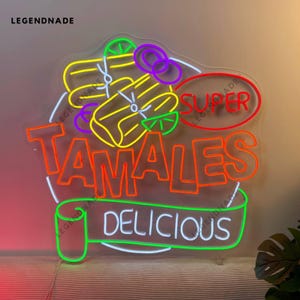 Mexican Tamales Neon Sign, Tamales Led Sign, Tamale Led Light, Tamale Mexico Food Neon Light, Fast Food Wall Art, Restaurant Wall Decor