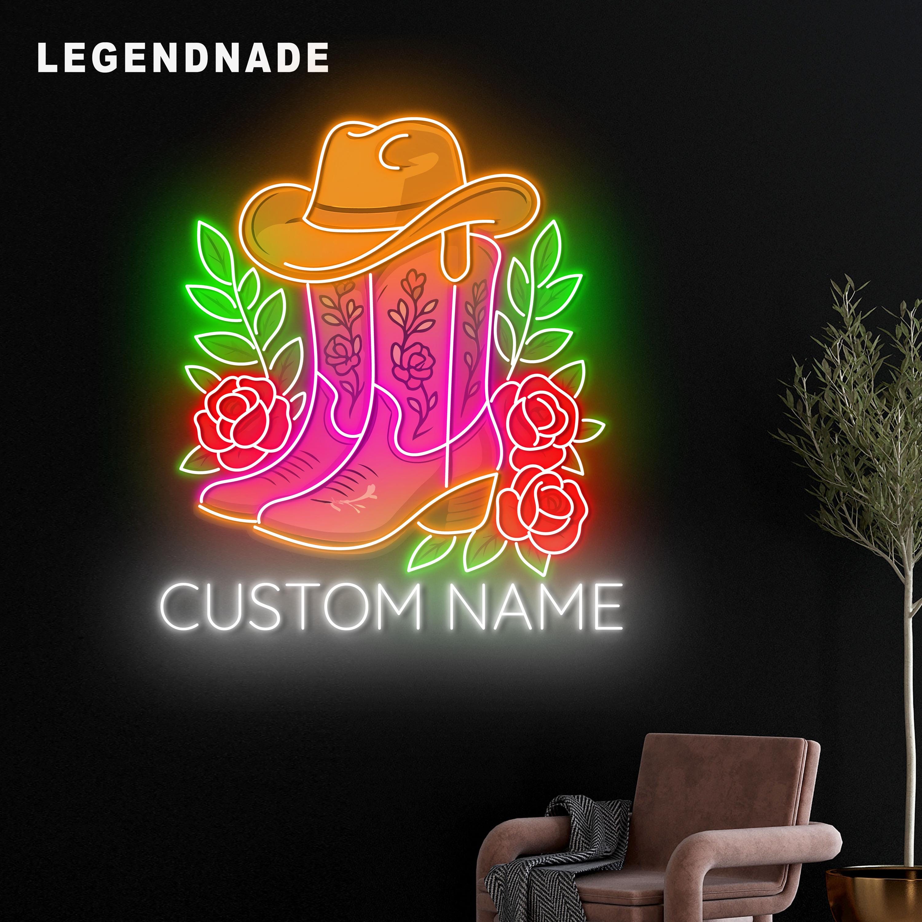 Cowboy Neon Sign: Western Bar Decor, Bar Neon Light Decor, Home