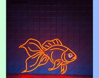 金魚のネオンサイン：家の壁を明るく照らします。水槽用LEDネオン