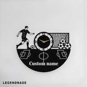 Personalized Soccer Metal Wall Clock: Football Wall Art, Sports Lover Gift