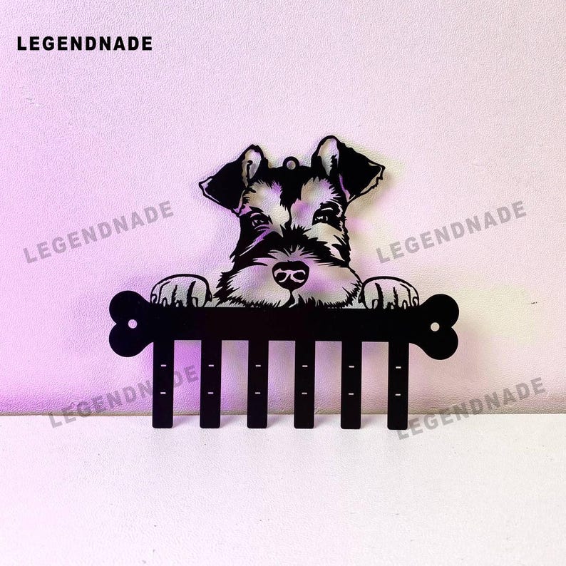 Vertical Rack Custom Custom Miniature Schnauzer Dog Metal Key Holder, Personalized Schnauzer ...