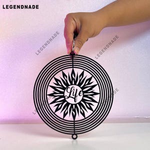 Custom Sun Metal Wind Spinner, Sun Stainless Steel Outdoor Hanging Yard Art, 3D Kinetic Spinner for Garden, Home Decor