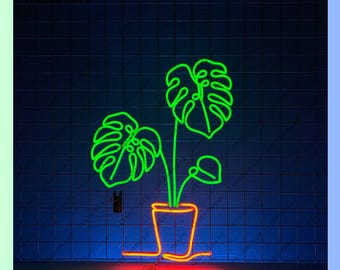 Monstera Leaf Neon Sign, Tropical Leaf Led Sign, Monstera Leaf Led Light,  Eco Leaf Neon Light, Custom Monstera Wall Art, Home Wall Decor
