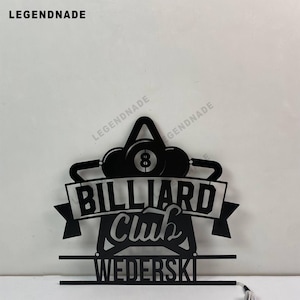 Personalized Billiards Metal Sign with LED Light, Custom Pool Hall Wall Decor, Billiard Metal Wall Art, Game Room Sign, Billiard Player Gift