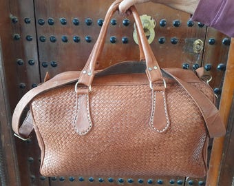 Handgewebte marokkanische Ledertasche Weekender Reisetasche