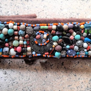 Moroccan belt Leather Handmade Beaded Traditional Moroccan Amazigh Belt