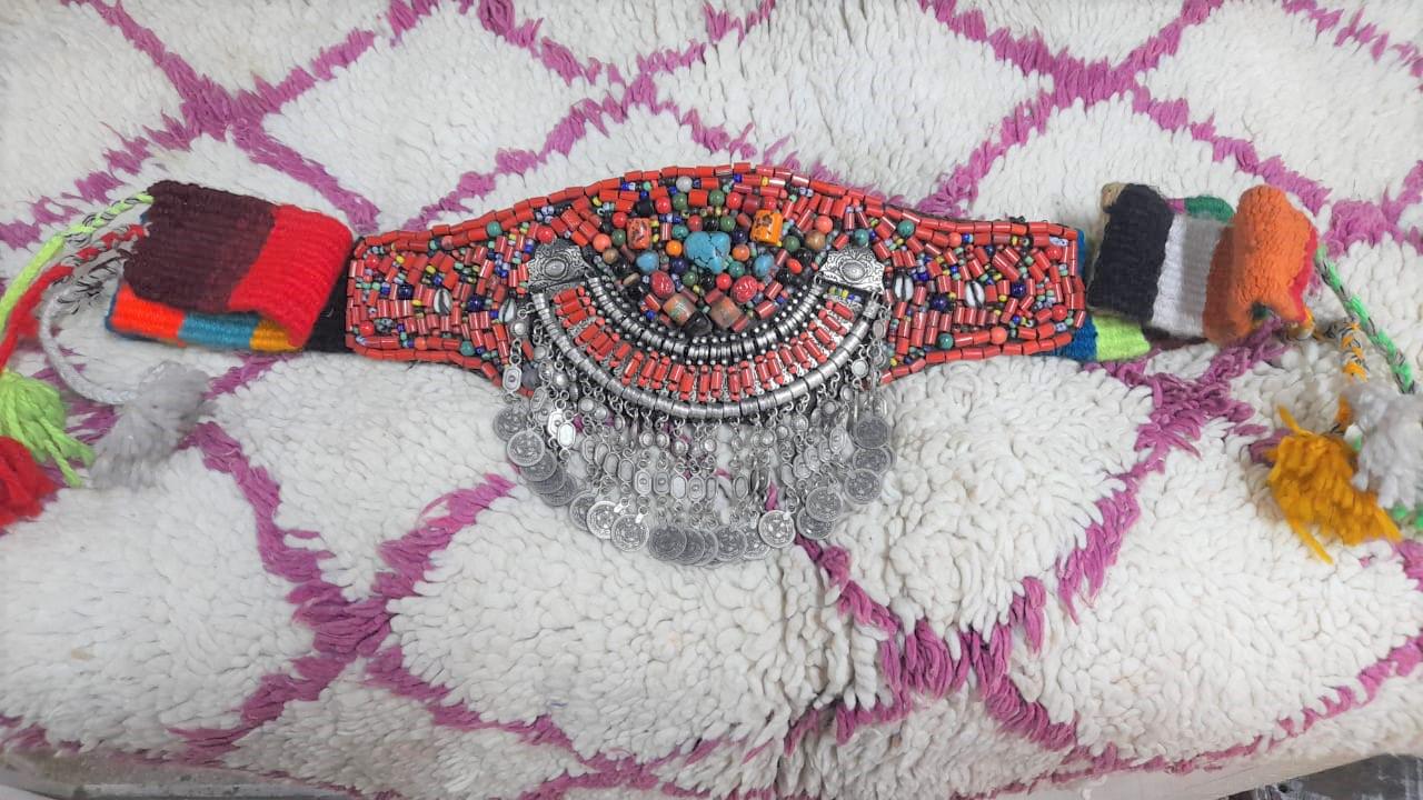 Handmade Beaded Moroccan Belt: Traditional Amazigh Design - Etsy display picture 2