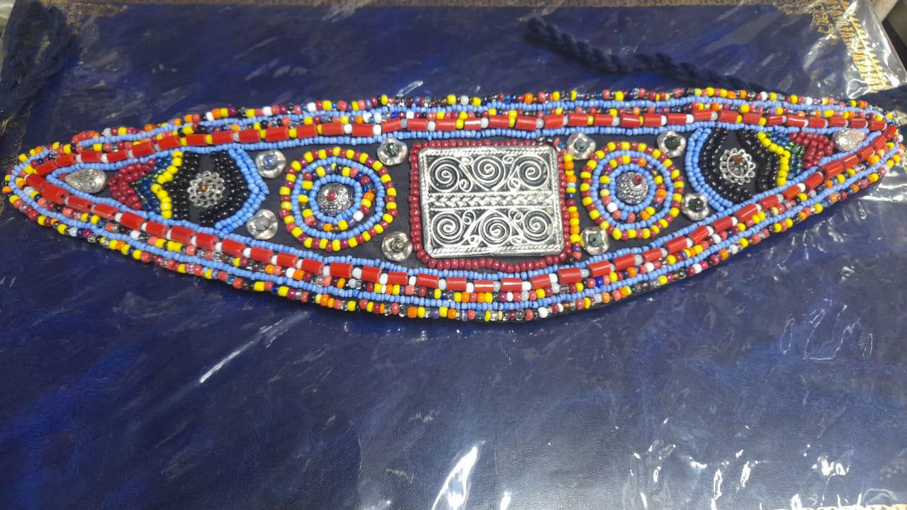 Vintage Silver and glass beaded belt from Morocco Moroccan Belt Silver - Etsy main image 4