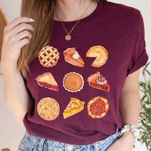 Pumpkin Pie Graphic Shirt, Women Cute Fall Crewneck, Thanksgiving Gift, Pumpkin Season Shirt,Trendy Pie Shirt,Ladies Fall Clothes,Retro Fall