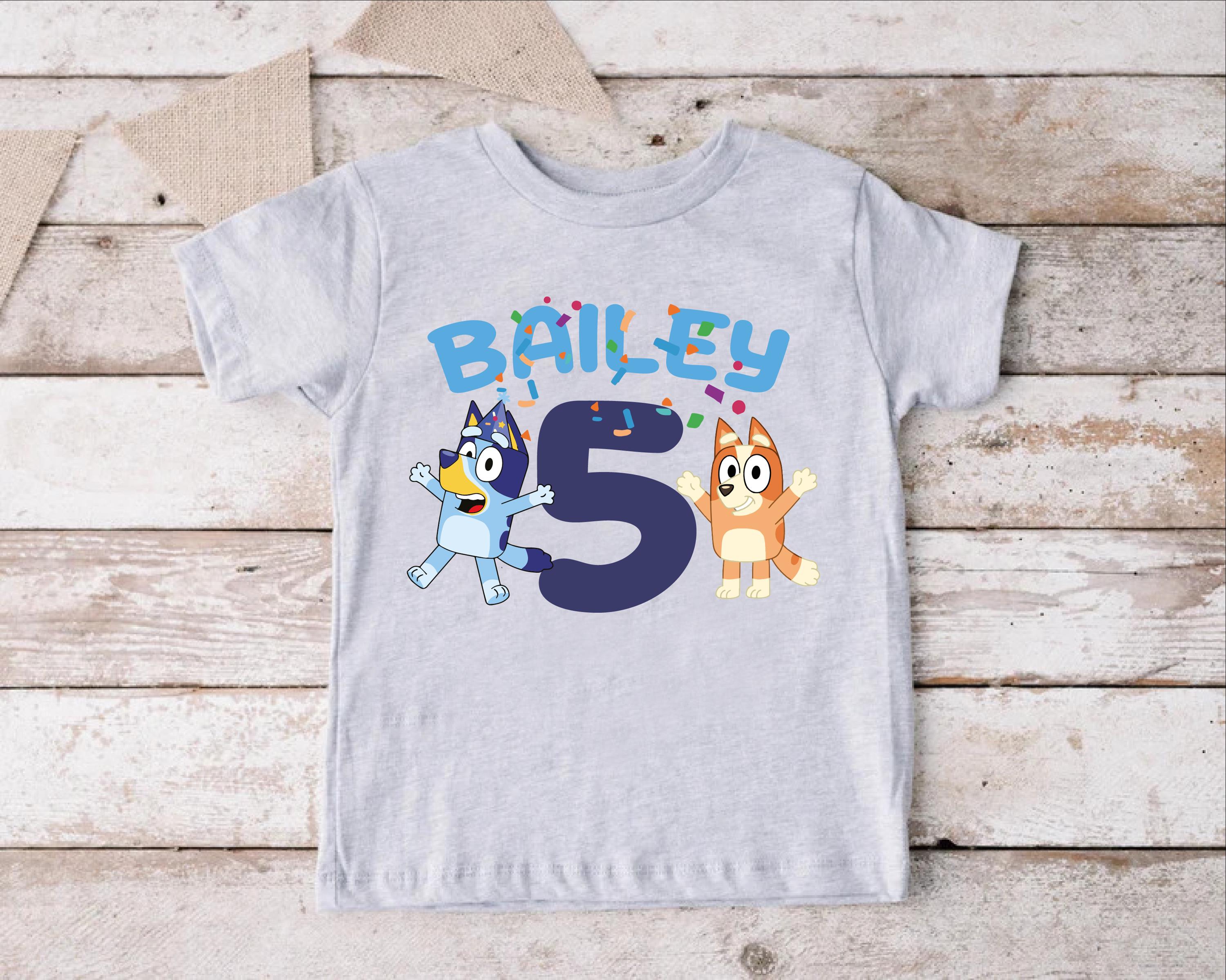 Bluey Custom Name Age Tee