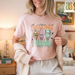 I’m Freaking Melting T-Shirt, Funny Halloween Summer Tee, Creepy Ice Cream Graphic, Spooky Cute Horror Shirt, Unisex Monster Meltdown Tee