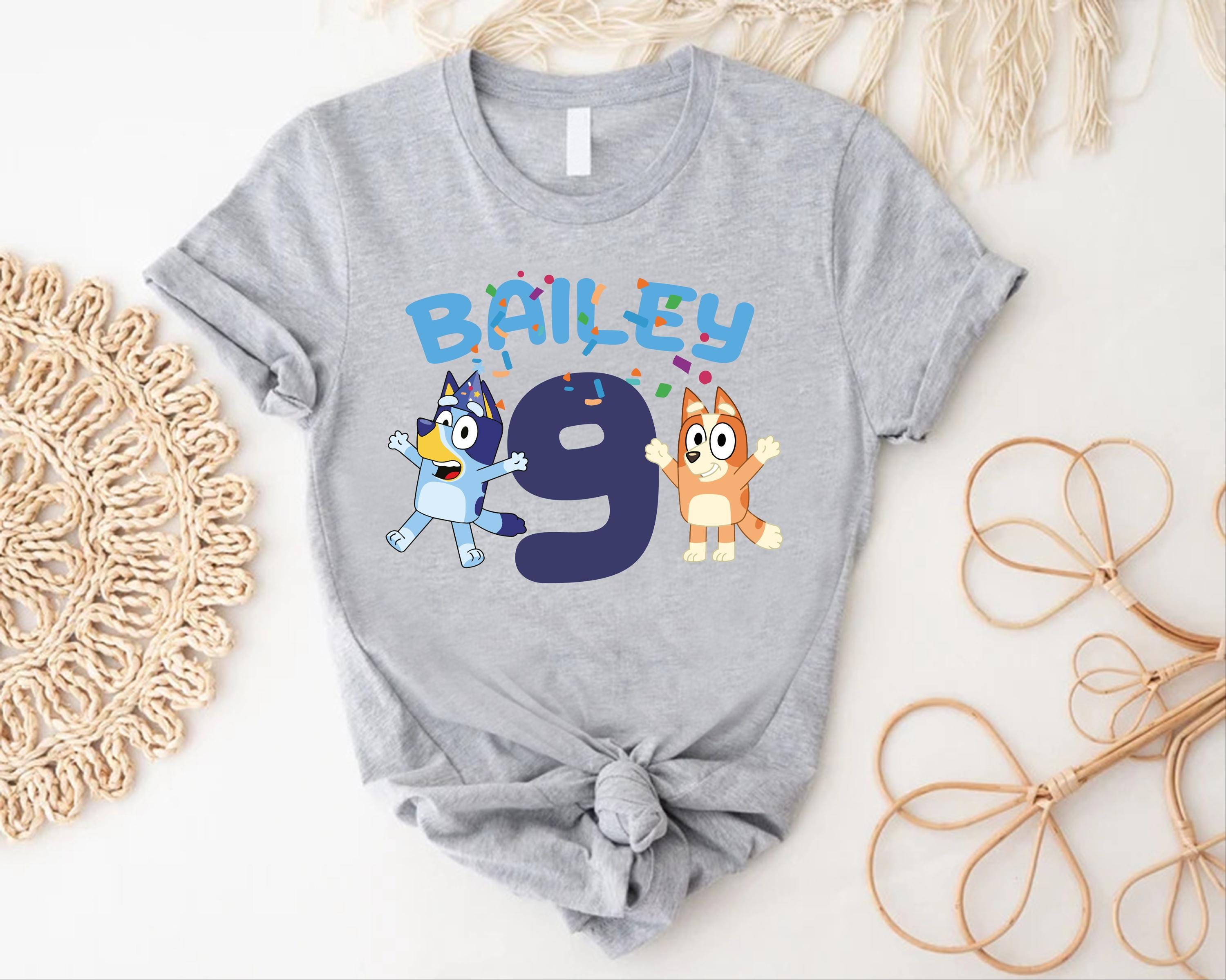 Bluey Custom Name Age Tee