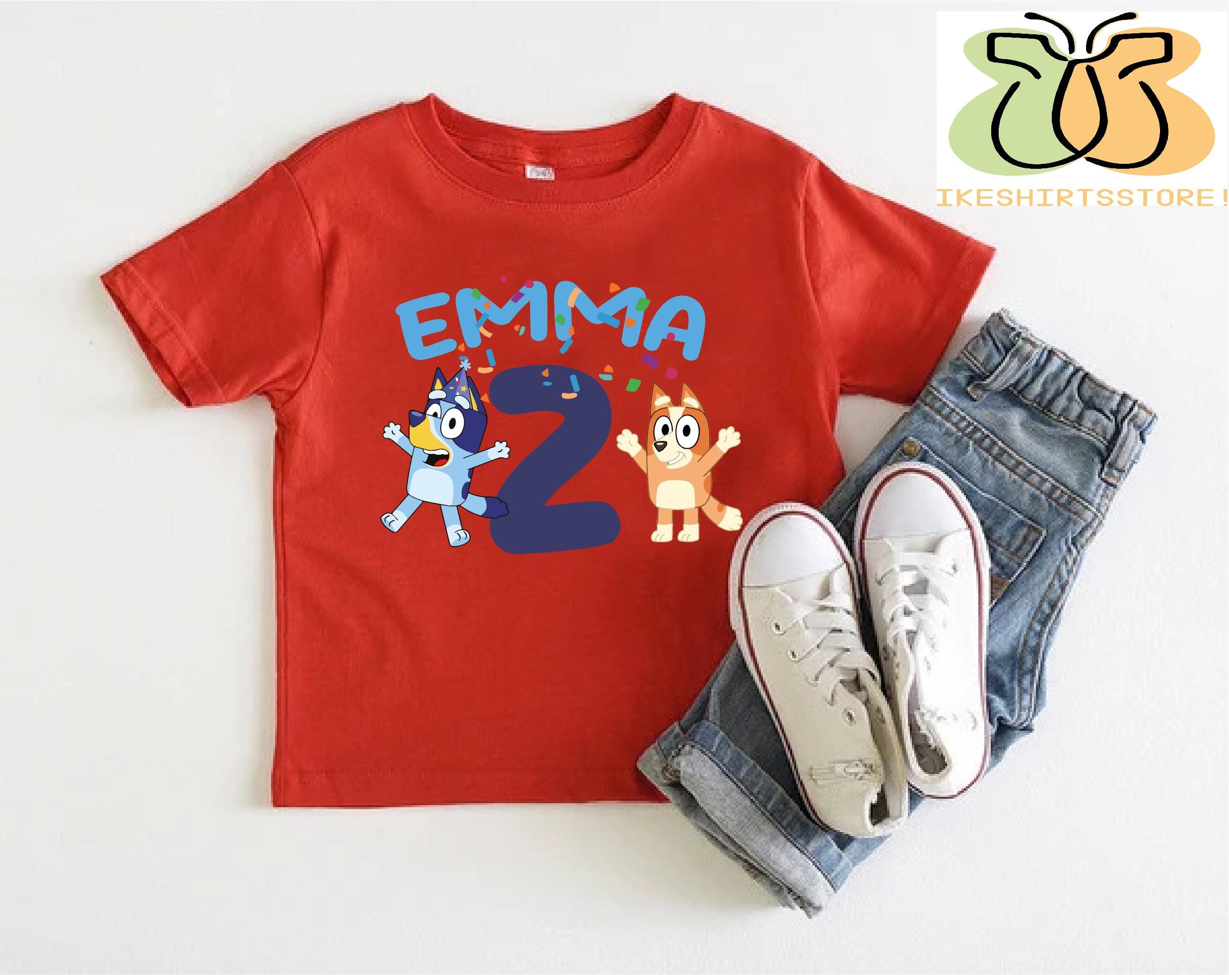 Bluey Custom Name Age Tee