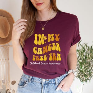 In My Cancer Free Era Shirt, Childhood Cancer Tee, Childhood Cancer Survivor Gift,Childhood Awareness Shirt,Rold Ribbon Cancer Fighter Shirt