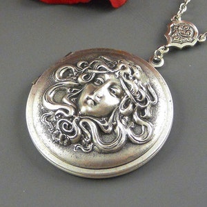 Personalized Photo Necklace Goddess Locket Silver Goddess Locket Mythology  Medieval Locket Necklace Photo Locket, Large Locket Jewelry