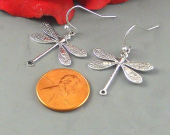 Earrings, Bohemian Earrings, insect Earrings, Silver Earrings,  Silver Jewelry, Boho Earrings, Silver Earrings Dragonfly Earrings