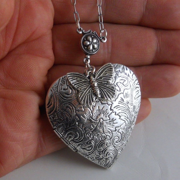 Large Silver Locket Etsy