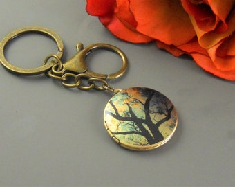 Locket Keychain Old Gold Plated Travelers Necklace Pendant Photo Locket Keychain Locket For Couples Christmas Gift Unisex Gift
