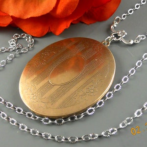Photo Large Locket  Necklace Rusted Necklace Unisex Necklaces Men Vintage Silver Locket Oval Locket Handmade