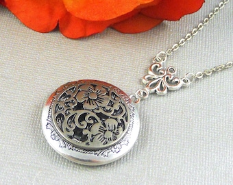 Silver Necklace, Antique Pendant, Medallion, Wedding Jewelry,  Wedding Locket, Mother, Wife, Sister, Teacher For Her Personalized Necklace