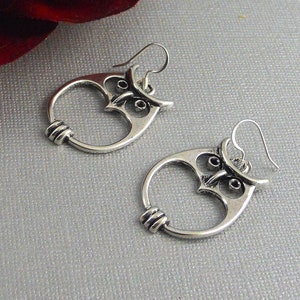 Sale Owl Earrings, Bohemian Earrings Silver Owl Earrings, Owl Jewelry, Boho earrings Owl Earrings, Silver Earrings image 4