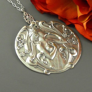 Necklace Pendant Antique Silver Necklace Goddess Necklace Goddess Pendant Greek Necklace Woman Necklace