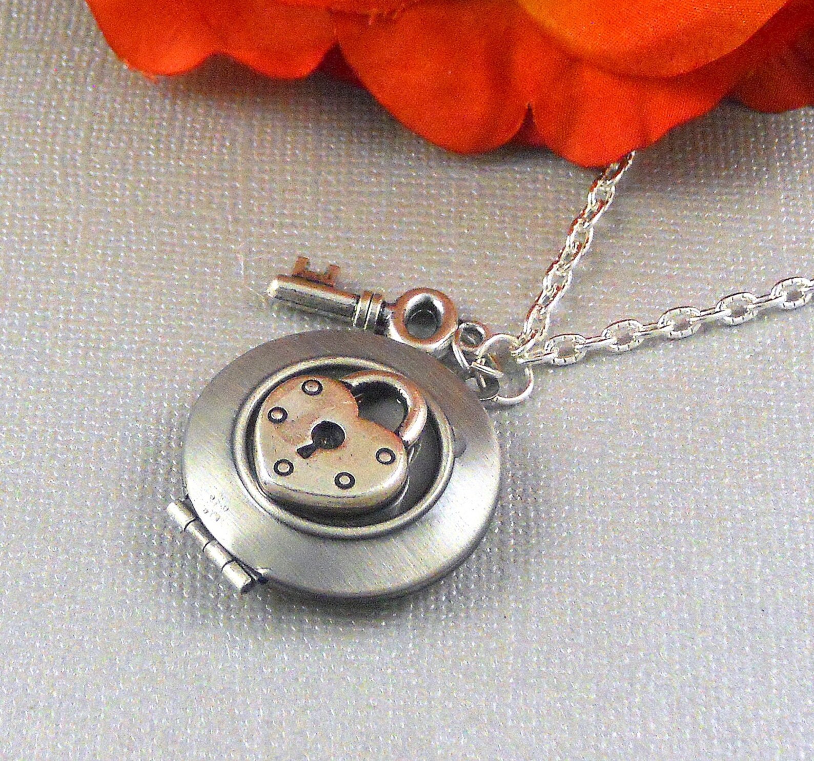 Silver Key Lock Locket Silver Locket Key Lock Key Locket Etsy