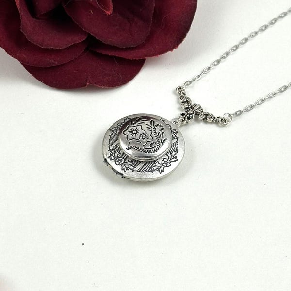 Four-Way Locket Necklace Family Album Lockets Mourning Jewelry 4 Picture Photograph Unique Gift  Necklaces