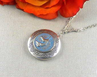 Foto Einhorn Medaillon Silber Vintage Antike Halsketten Einhorn Anhänger Halskette Medaillon Junge Kleine Baby Mädchen neu Mama Neugeborene