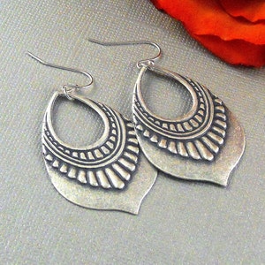 Tribe Gypay Earrings, Earring,Silver earring,Gypsy, Tribal,Tribal Earring, Boho, Gypsy Earring,Boho Earring,Tribal Jewelry, Teardrop image 3