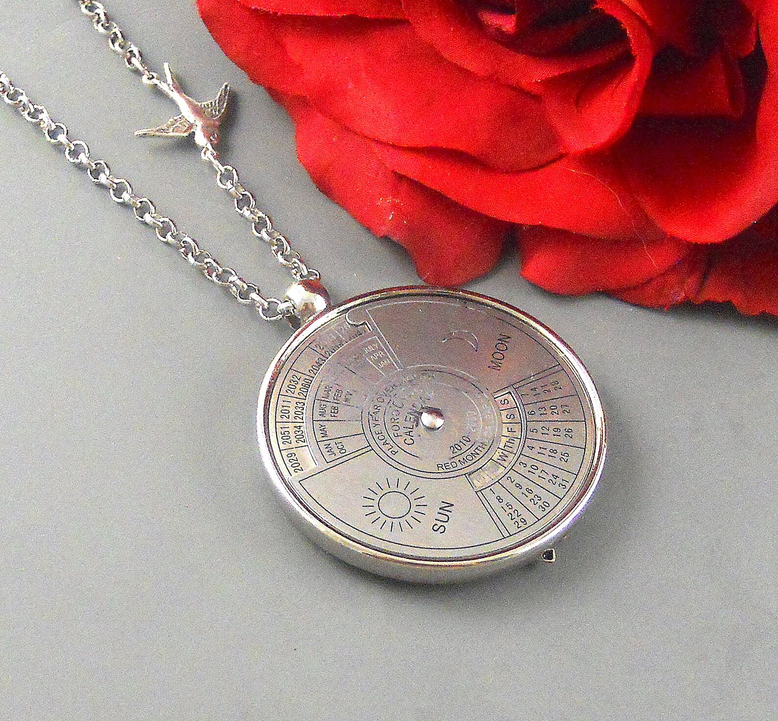 Nautical Calendar Necklace Locket Calendar Vintage Silver Etsy