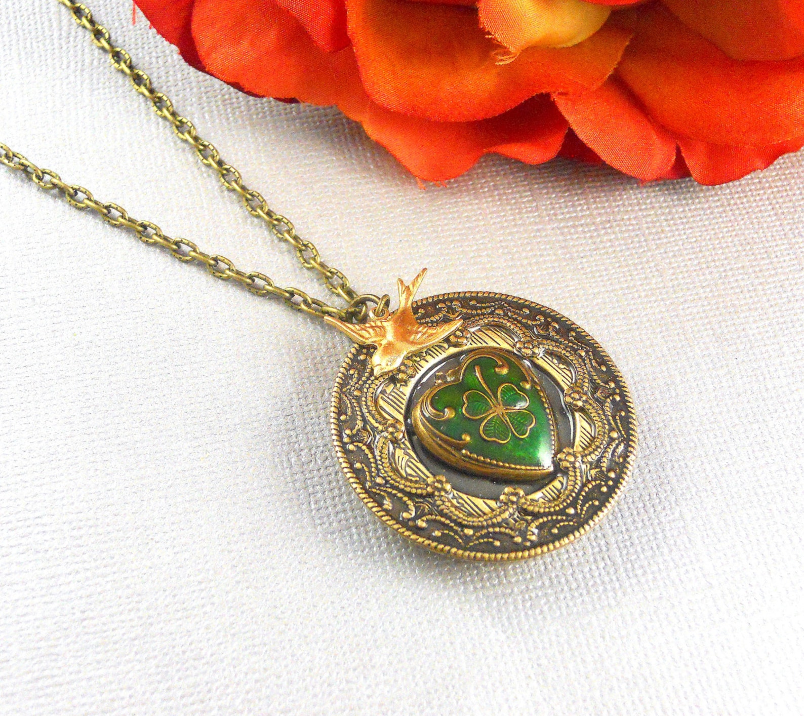Heart Irish Locket Antique Gold Gold Irish Locket Love Etsy