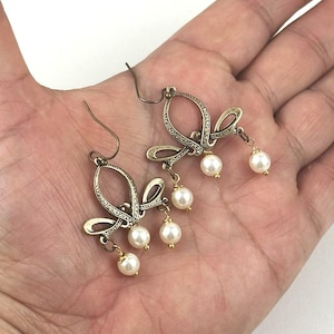 Vintage Jewelry - Art Deco Earrings - Bridal Earrings - Pearl Earrings - Wedding Earrings - Cute Earrings -  Jewelry pick your earwires