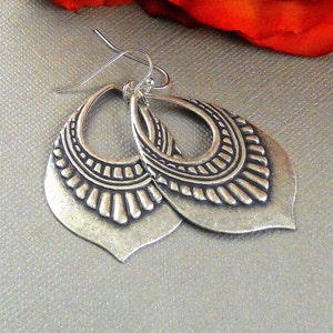 Tribe Gypay Earrings, Earring,Silver earring,Gypsy, Tribal,Tribal Earring, Boho, Gypsy Earring,Boho Earring,Tribal Jewelry, Teardrop image 4