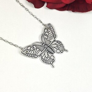 Vintage Jewelry Vintage Necklace Butterfly Necklace Silver Necklace Butterfly Jewelry Statement Necklace handmade jewelry