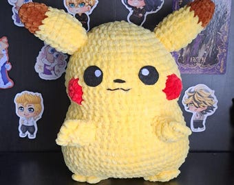 Großes gehäkeltes Pikachu/handgemachtes Plüsch/Amigurumi großes Pikachu
