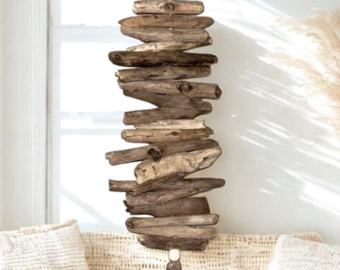 Handmade Driftwood Wall Hanging – Coastal Beach House Decor