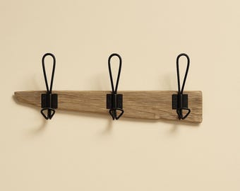 Driftwood Wall Rack with 3 Hooks | Coastal Entryway Organizer